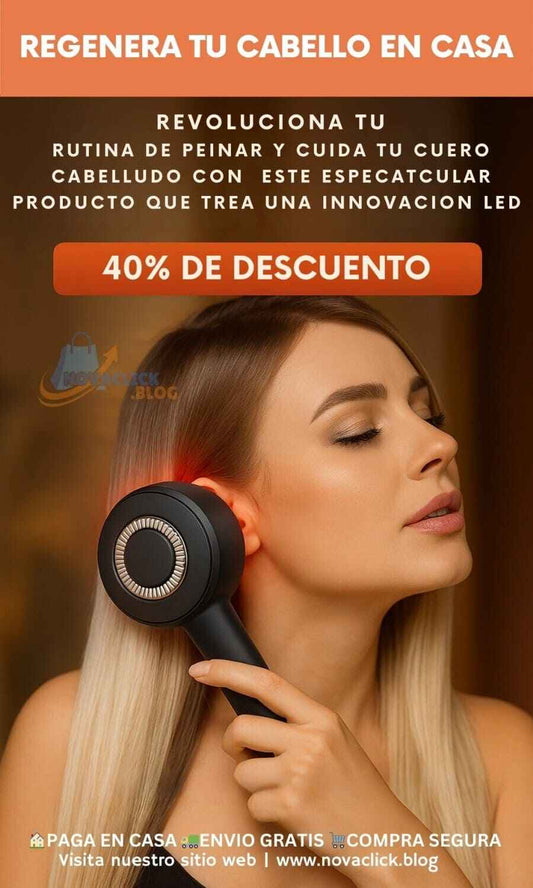 Cepillo Masajeador Capilar Con Luz LED